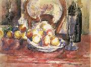Paul Cezanne Nature morte,pommes,bouteille et dossier de chaise Spain oil painting artist